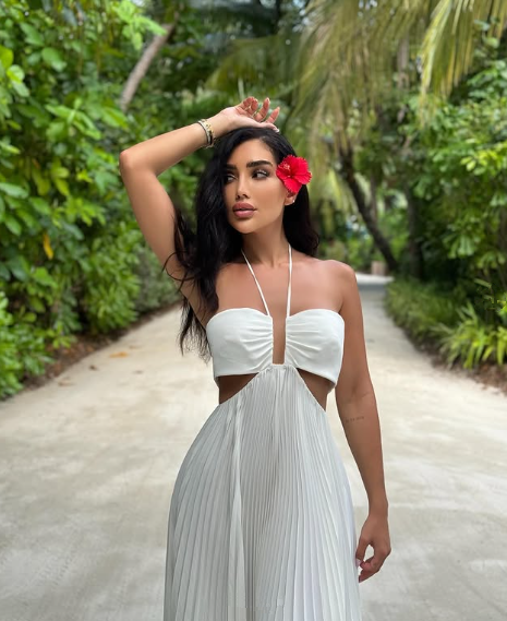 Sexy White A Line Pleated Party Dress Evening Gown cc1586