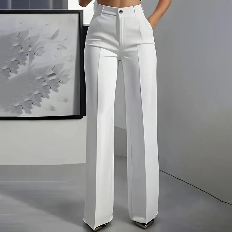 High Waist Wide Leg Tailored Trousers
