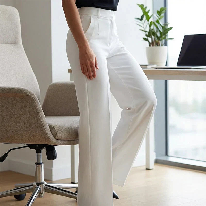High Waist Wide Leg Tailored Trousers