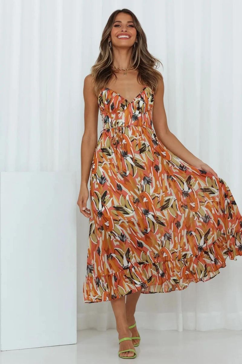 Minimalist Elisa Colorful Midi Dress Designer Edit