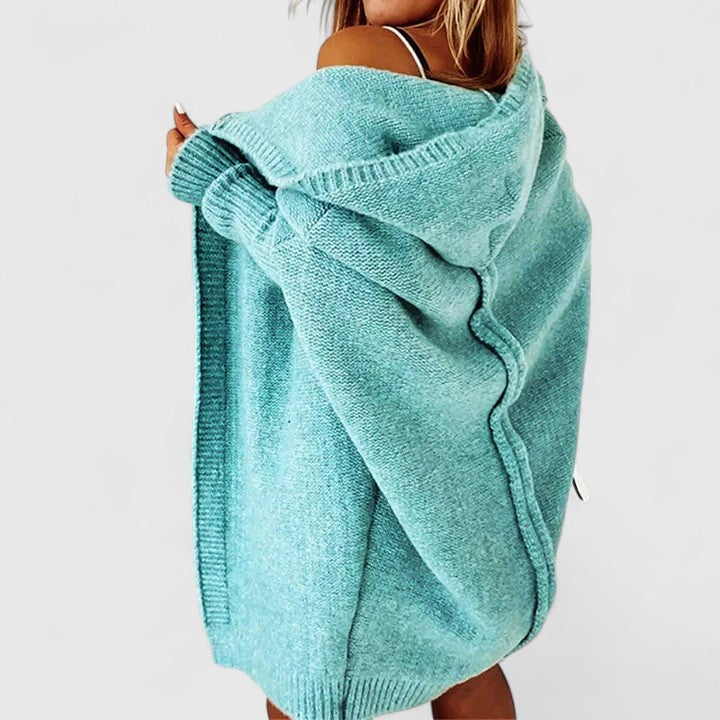 Oversized Chunky Knit Hooded Cardigan