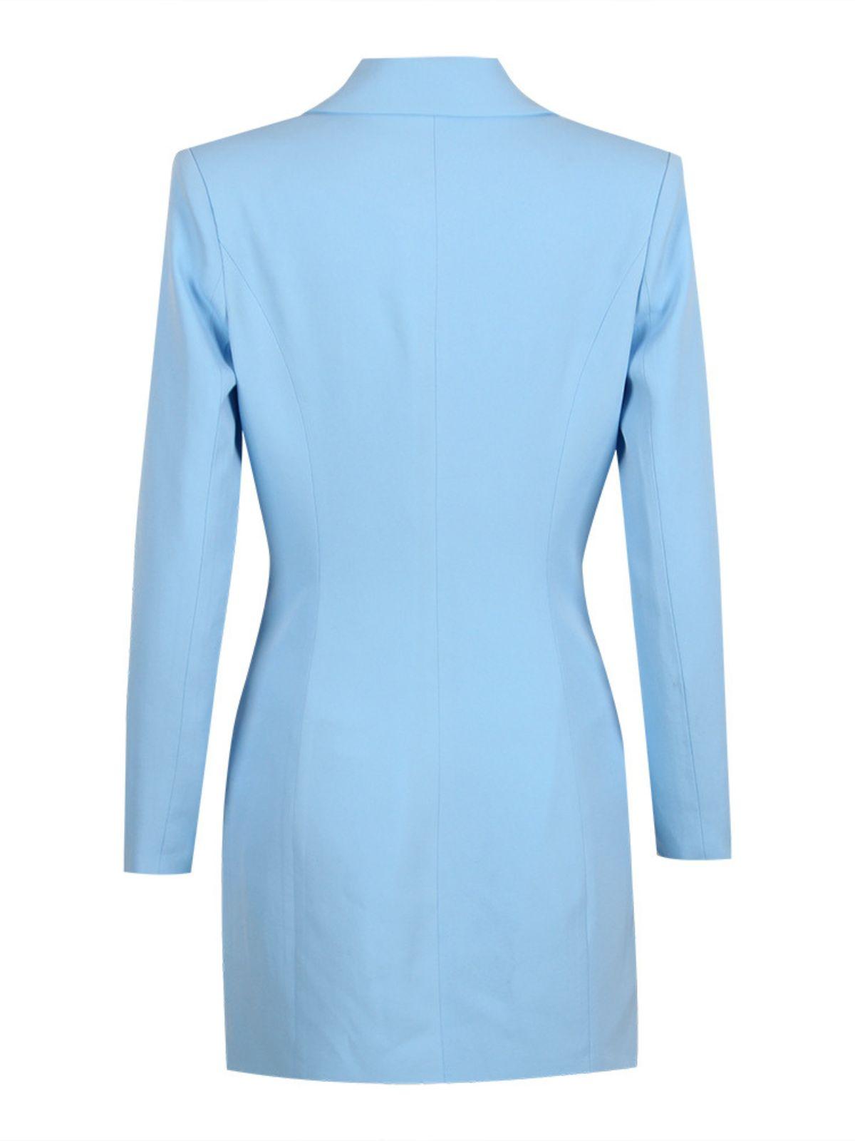 Rhinestone Fringe Double Breasted Long Sleeve Blazer Mini Dress