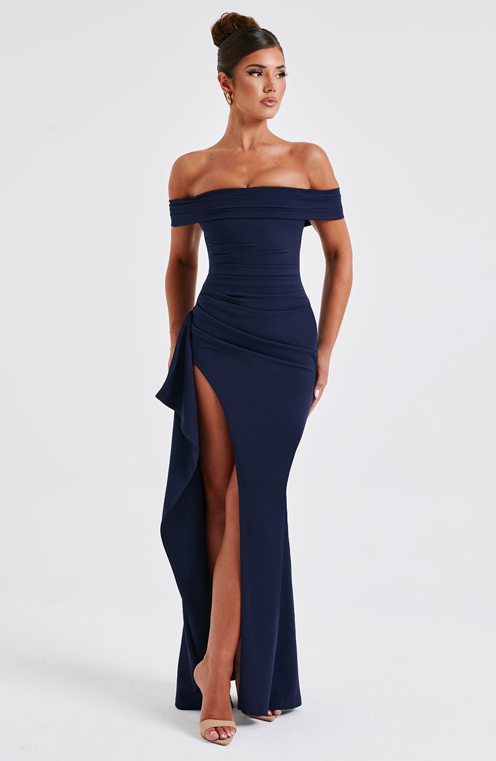 Juliet | Off-Shoulder Maxi Dress Navy Blue