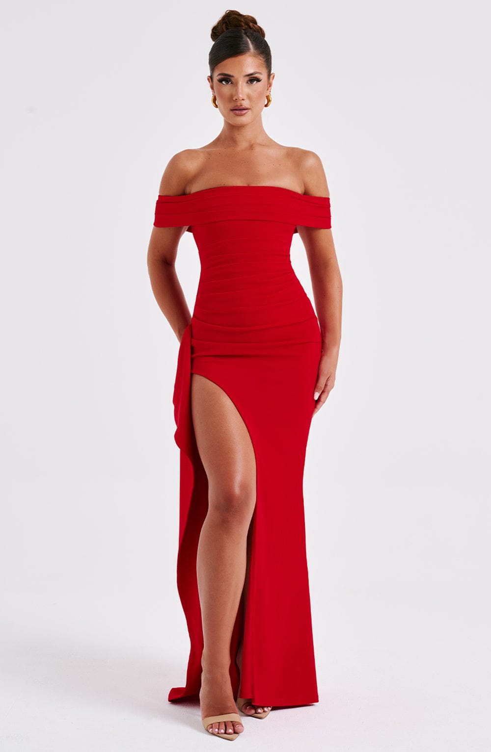 Juliet | Off-Shoulder Maxi Dress Red