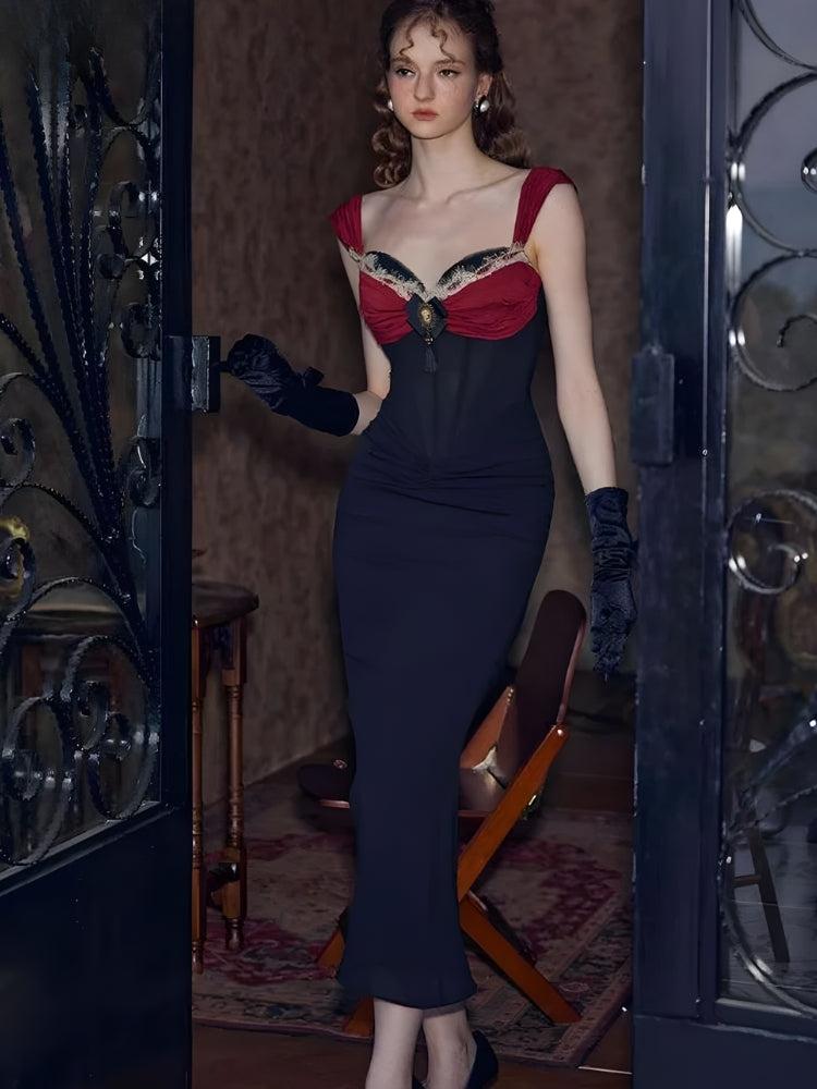 Retro Corset Bodycon Maxi Dress