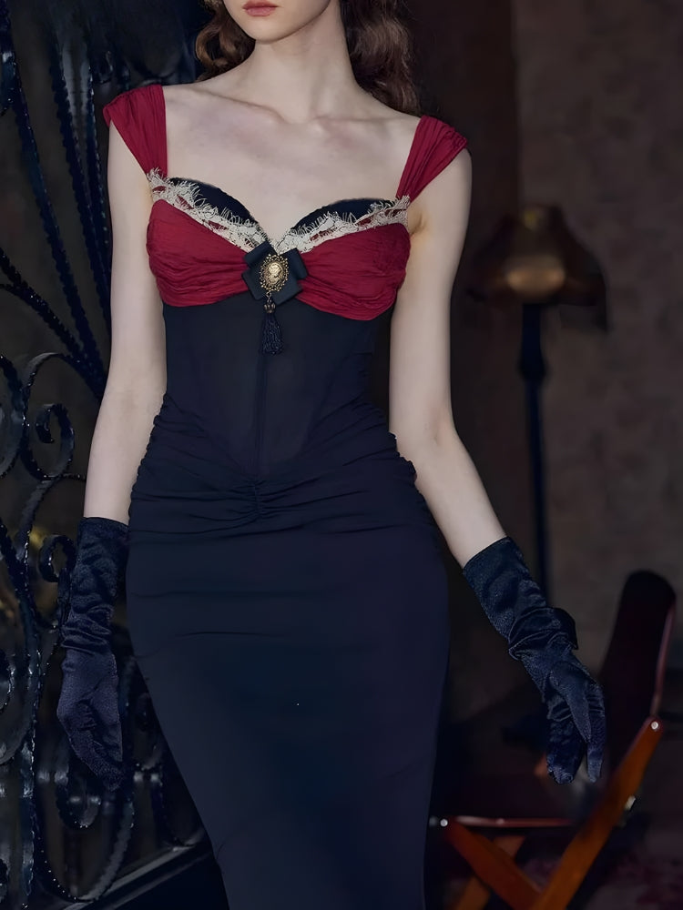 Retro Corset Bodycon Maxi Dress