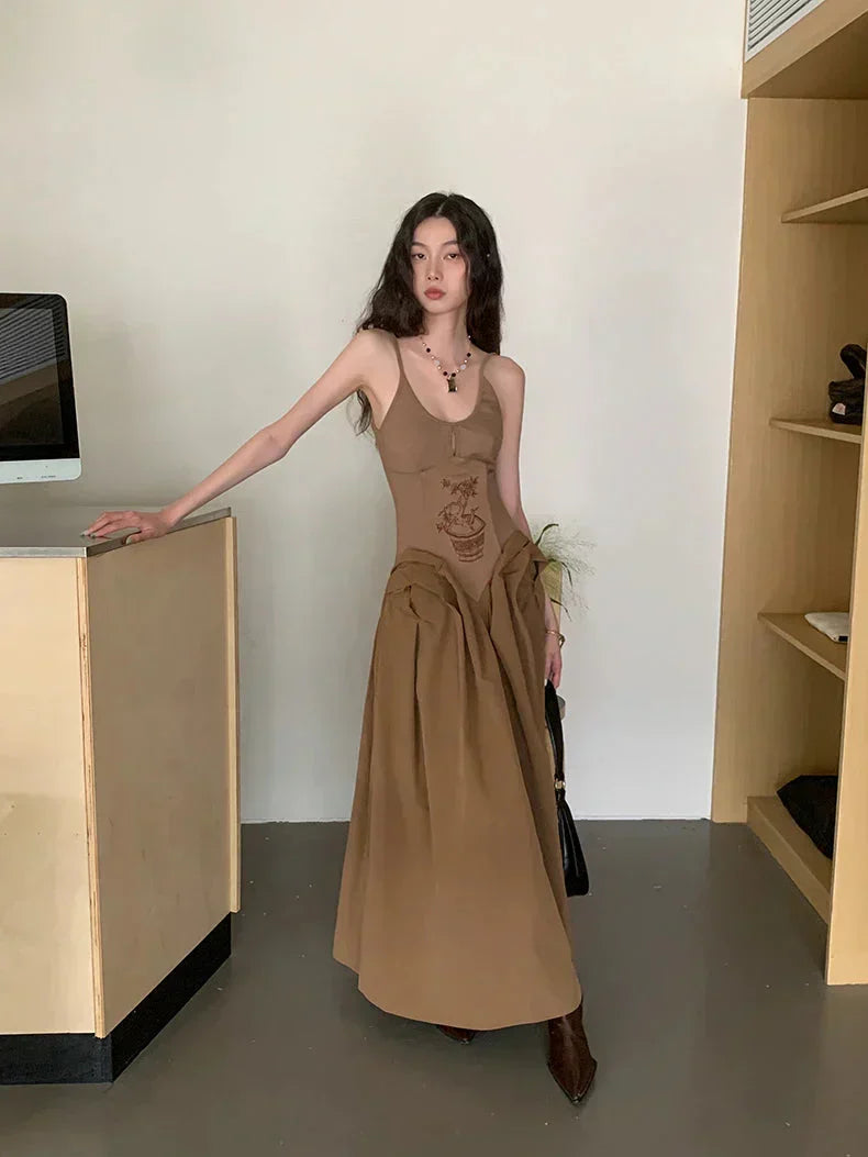 Vintage Corset Maxi Dress