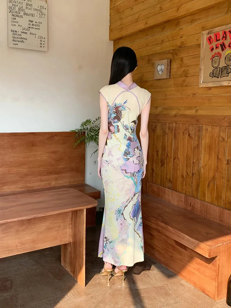 Classic Floral Cut Out Maxi Dress