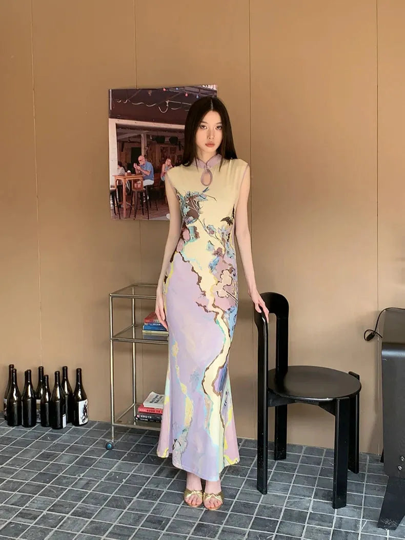 Classic Floral Cut Out Maxi Dress