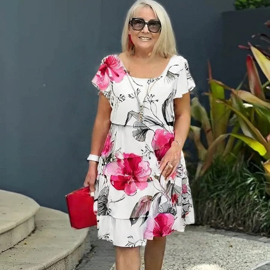 Marisa Elegant Floral Womens Urban Dress for Seasonal Wardrobe Essential