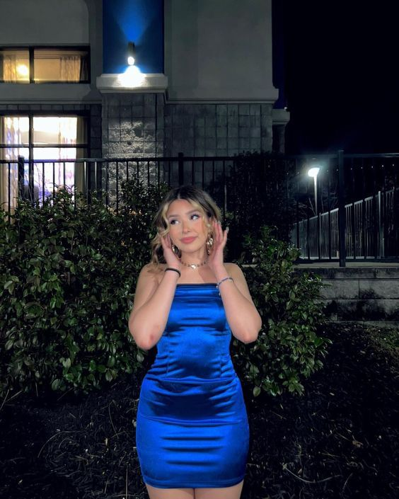 Sexy Royal Blue Strapless Bodycon Homecoming Dress Cocktail Dress cc1867