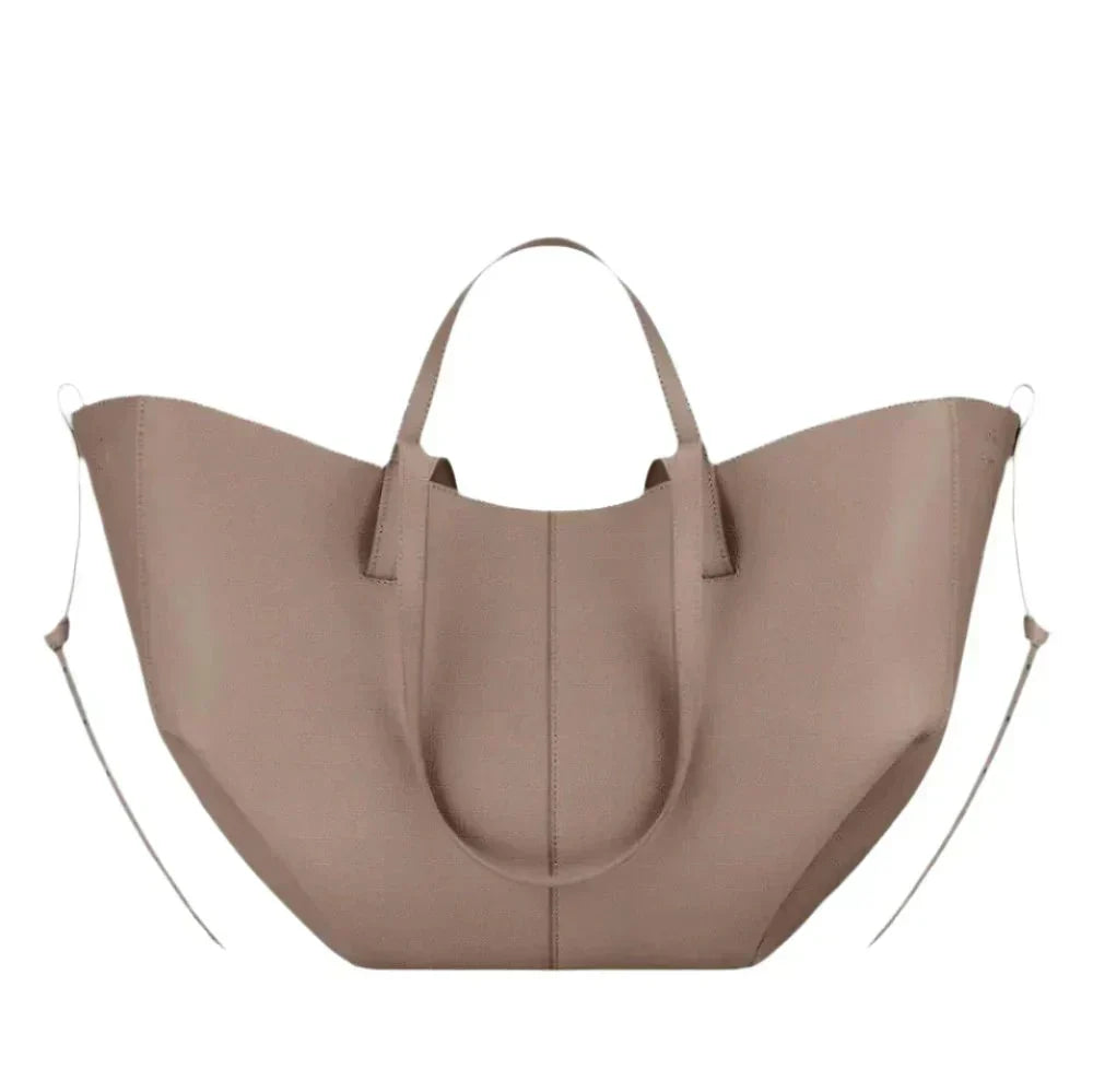 Winged Slouch Faux Leather Tote Bag