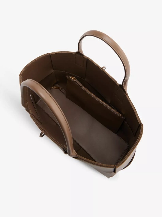 Woven Panel Faux Leather Tote Bag