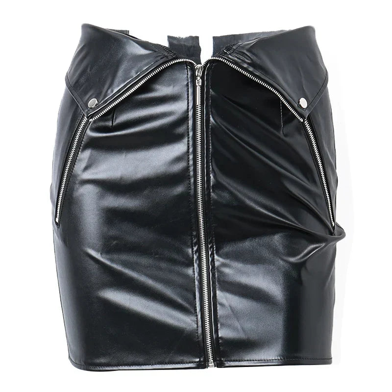 Bodycon Pleated Denim Mini Skort