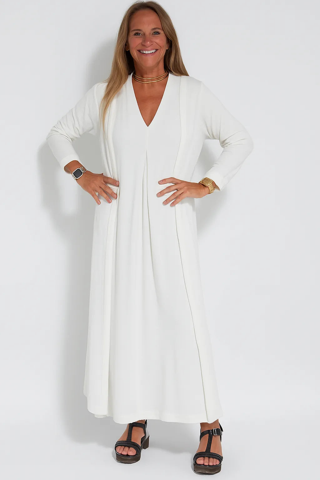 Sleeveless Maxi Dress and Duster Cardigan Two Piece Set 21