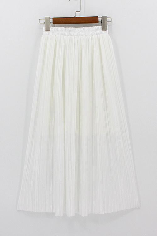 Metallic Pleated Maxi Skirts