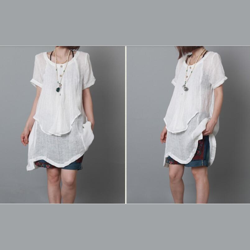 White flowy summer linen dresses oversize sundress linen casual holiday clothing
