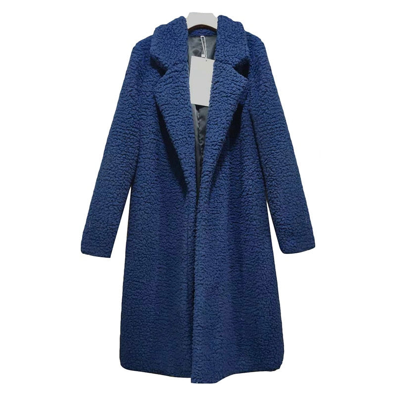 Multicolor Faux Fur Long Coat