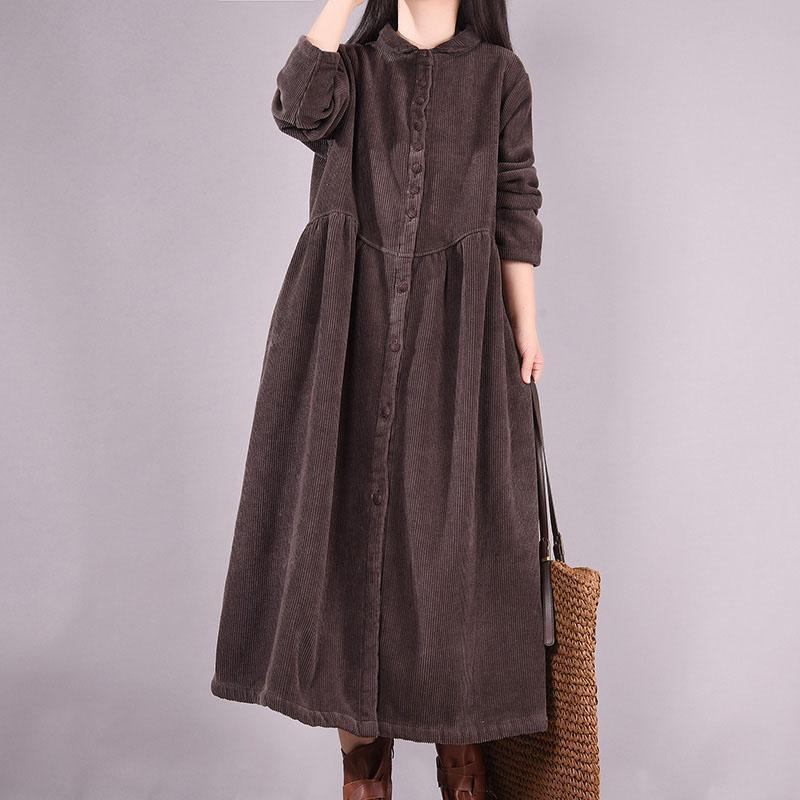 Trendy Spring Thicken Warm Corduroy Dress