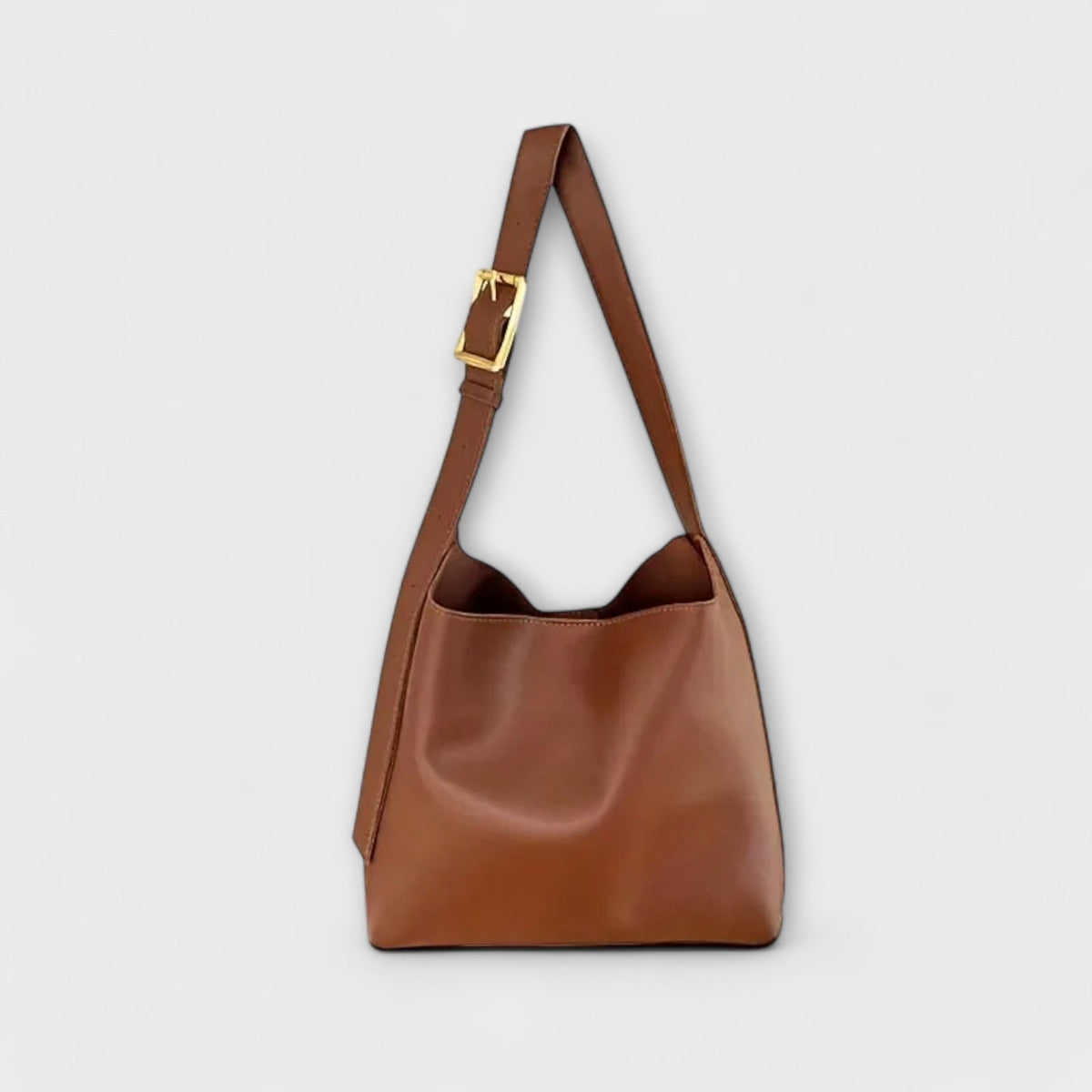 Adjustable Buckle Strap Bucket Shoulder Bag