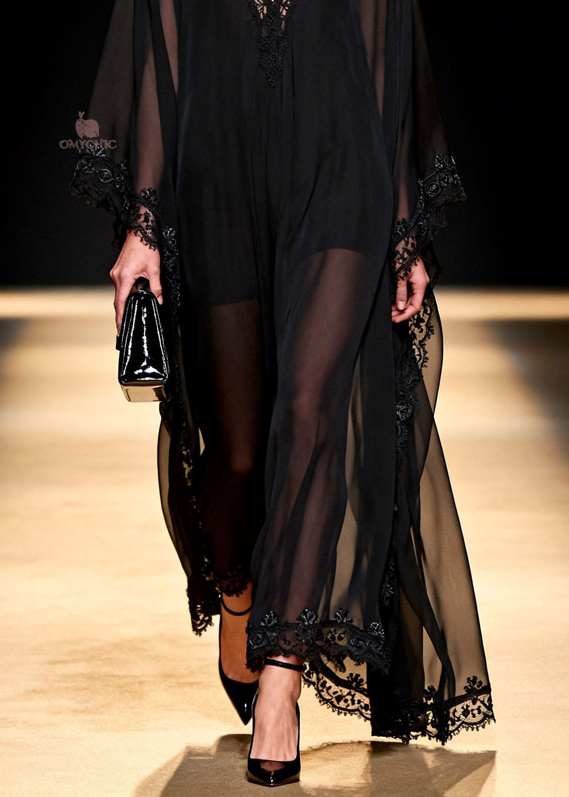 Women Black V Neck Patchwork Chiffon Maxi Dresses Summer - View 4