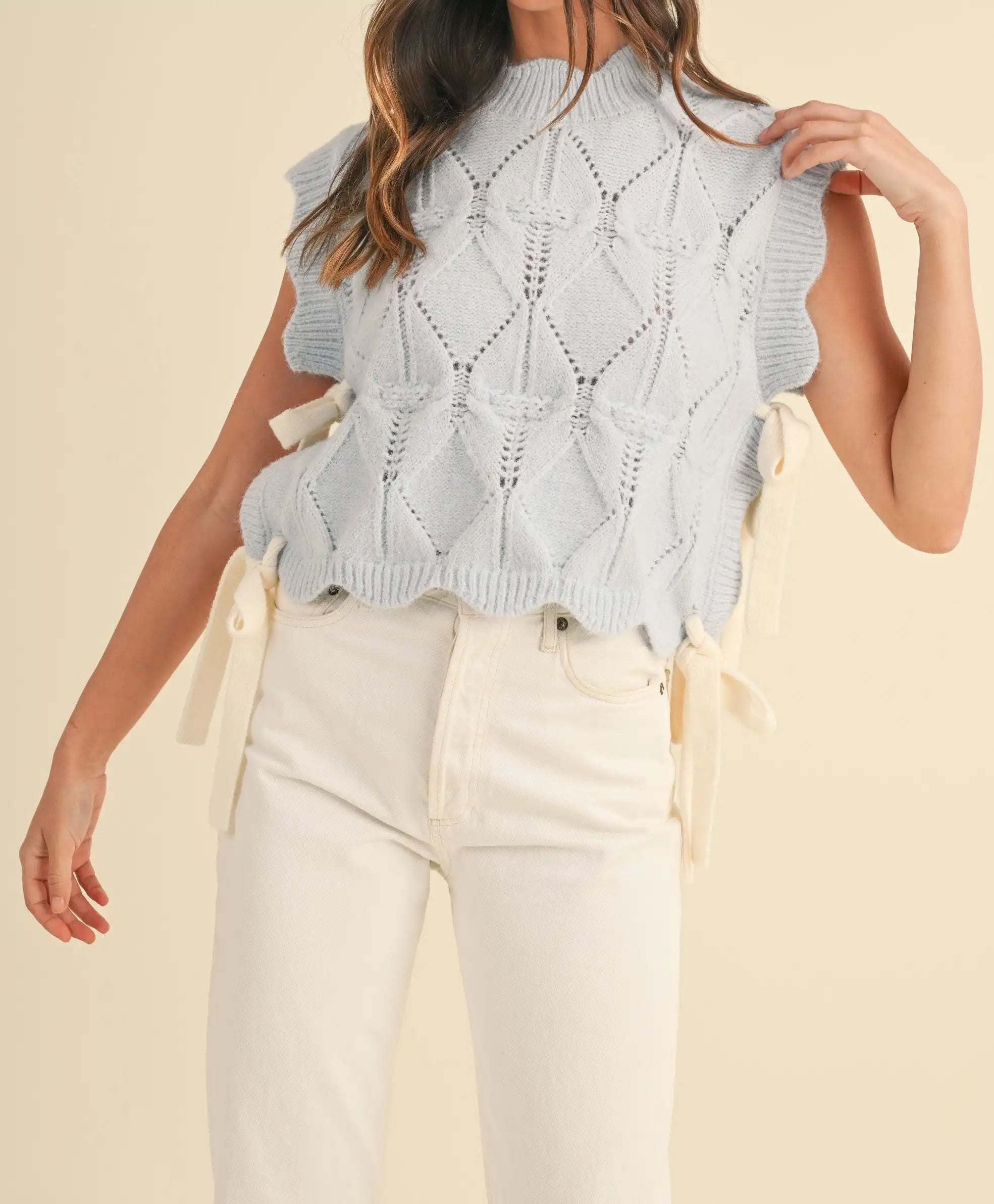 Scalloped Trim Warm Sweater