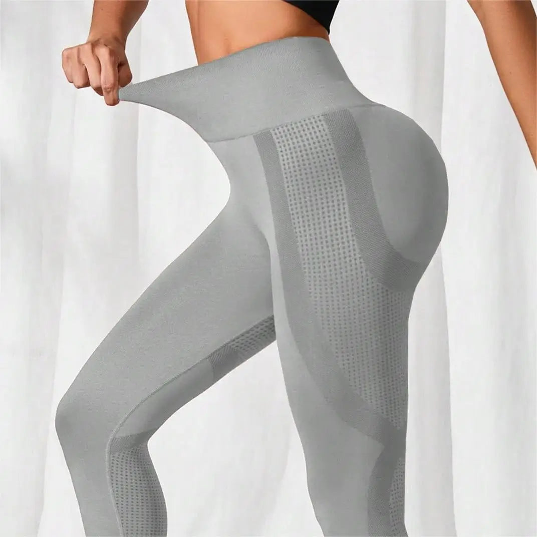 Seamless High Elastic Knitting Gym Fashion Legging Gray / Xs