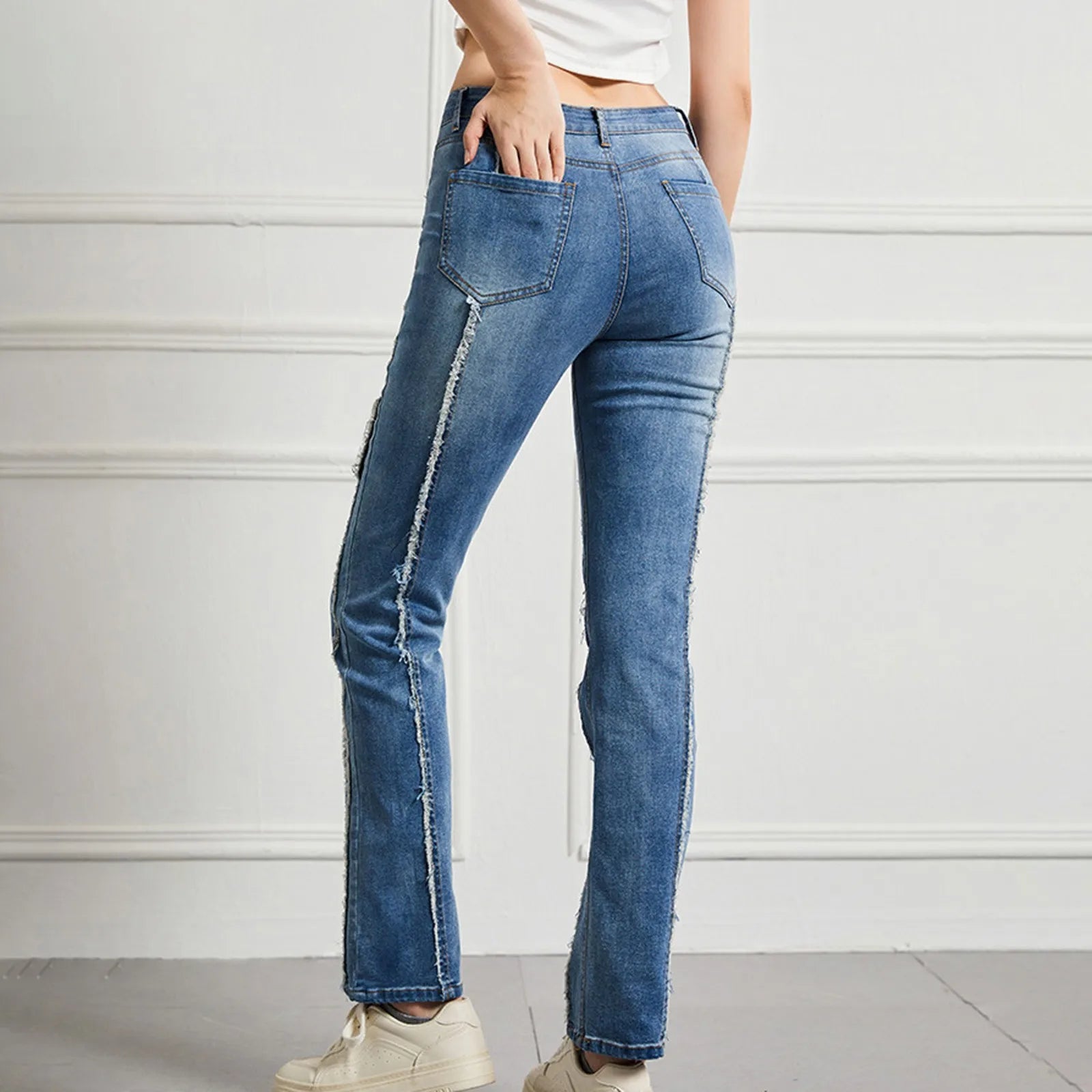 Vintage Washed Wide-Leg Denim Jeans