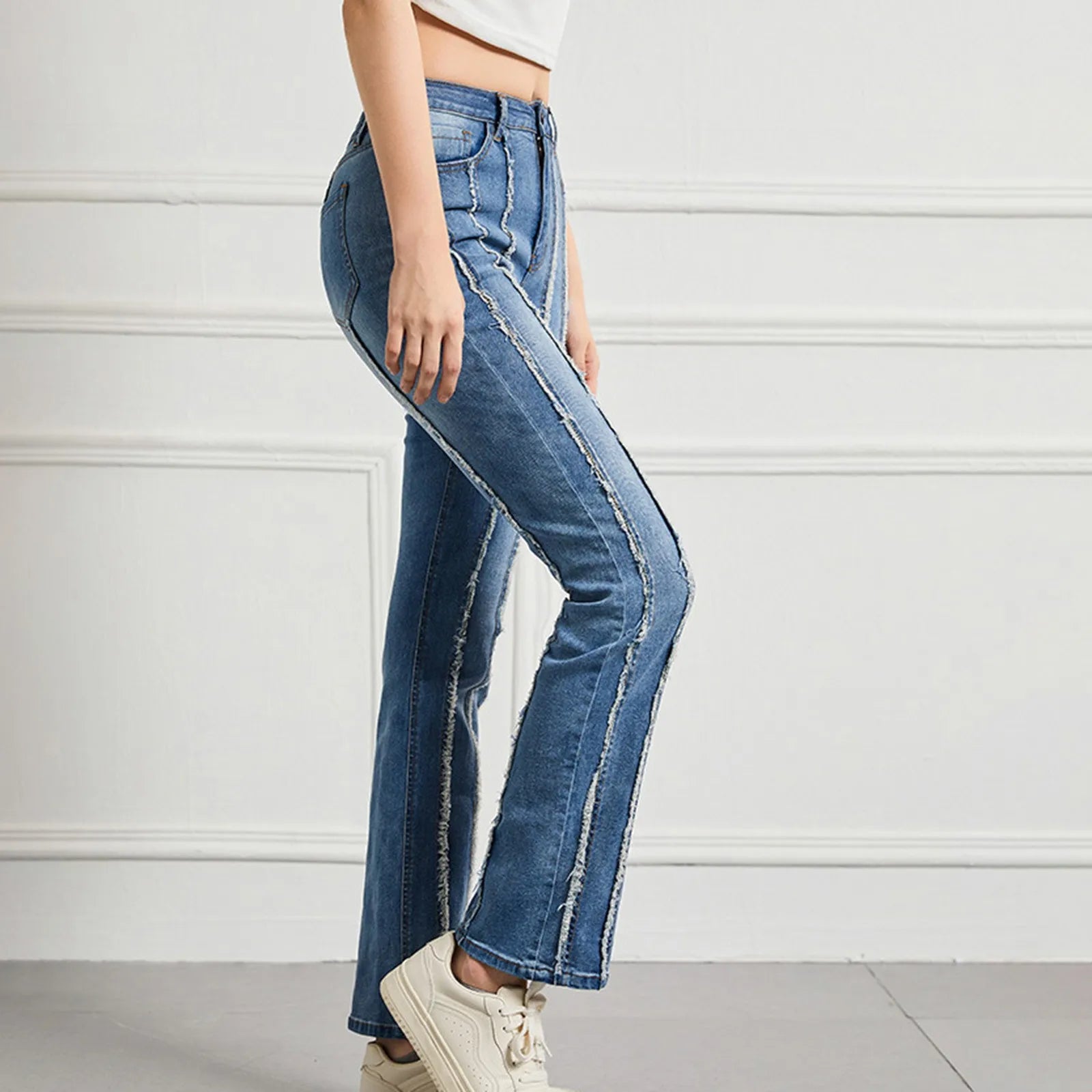 Vintage Washed Wide-Leg Denim Jeans