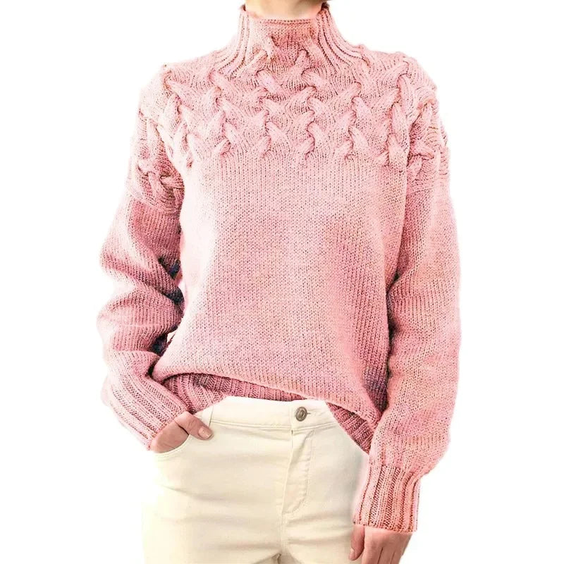 Crochet & Knitted Thick Pink Sweater Pink / S