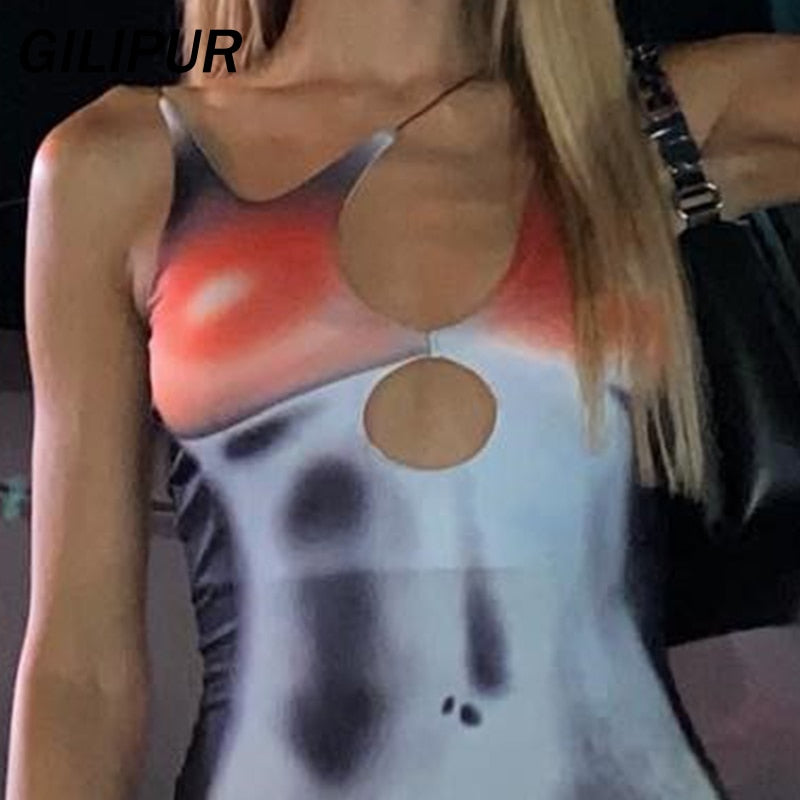 Cut Out Spaghetti Strap Bodycon Mini Dress