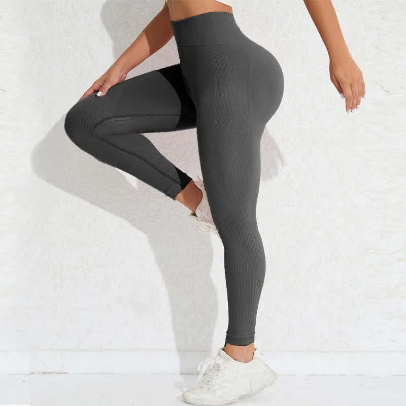 High Waist Seamless Butt Lift Knitting Gym Running Legging