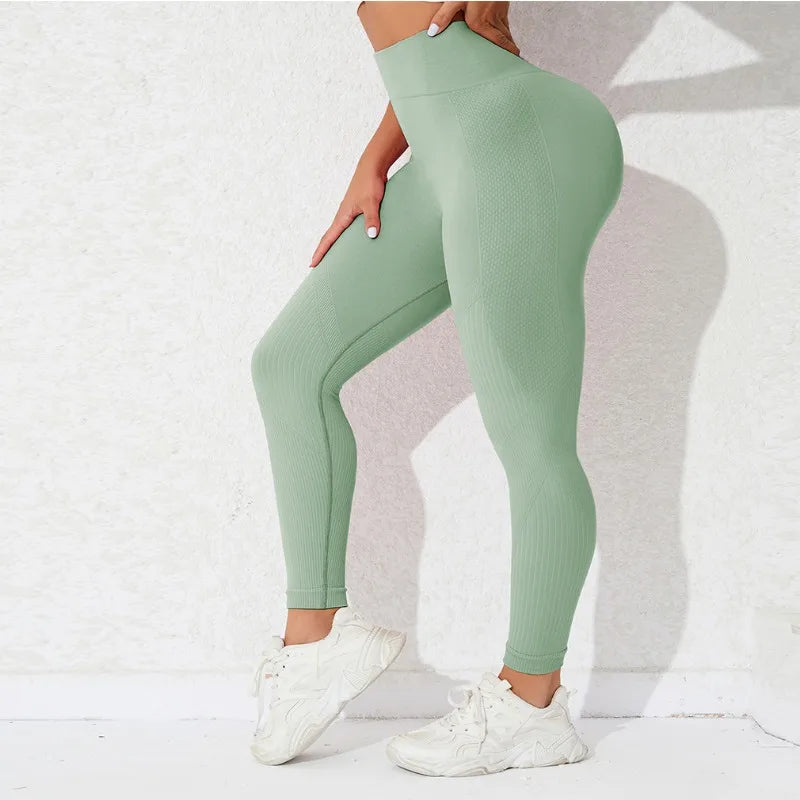 High Waist Seamless Butt Lift Knitting Gym Running Legging
