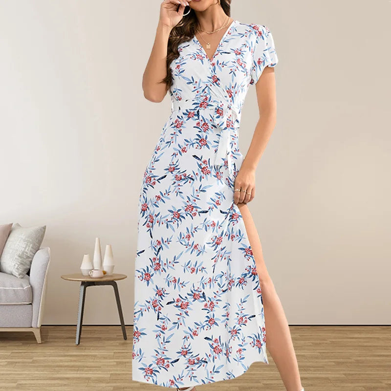 Floral Slit Boho Midi Dress