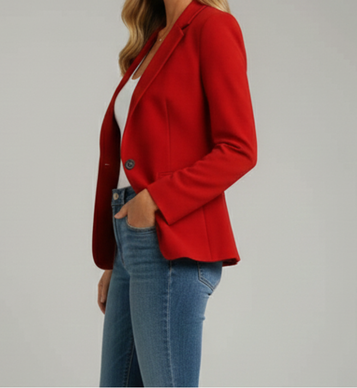 Notched Lapel Single Button Blazer