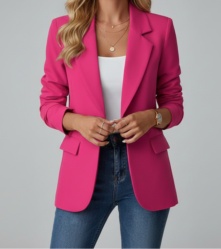 Notched Lapel Single Button Blazer