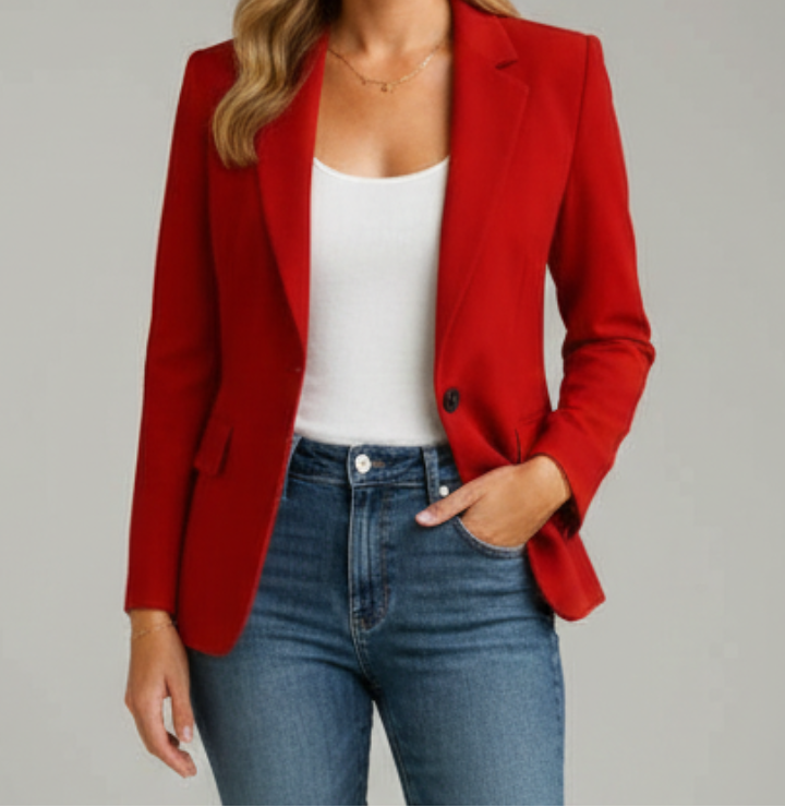 Notched Lapel Single Button Blazer