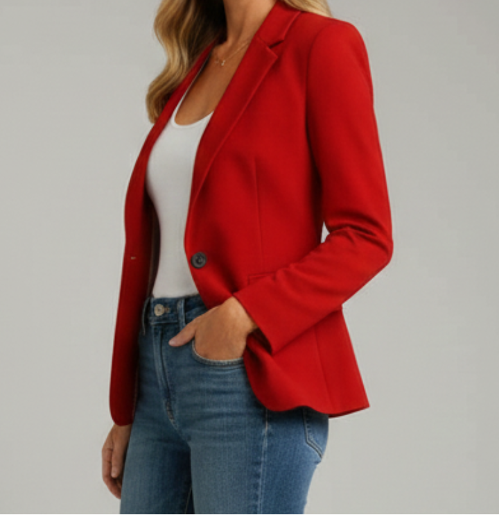 Notched Lapel Single Button Blazer