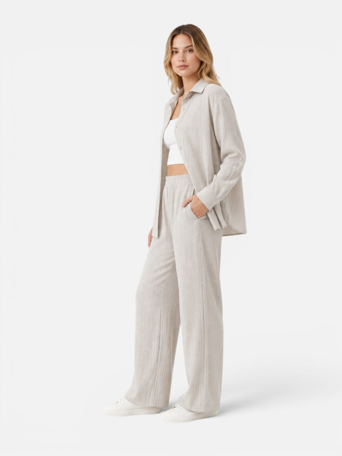 Women's Matching Two Piece Set – Wide Leg Lounge Outfit