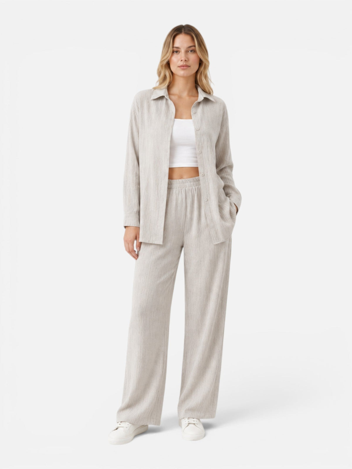 Women's Matching Two Piece Set – Wide Leg Lounge Outfit
