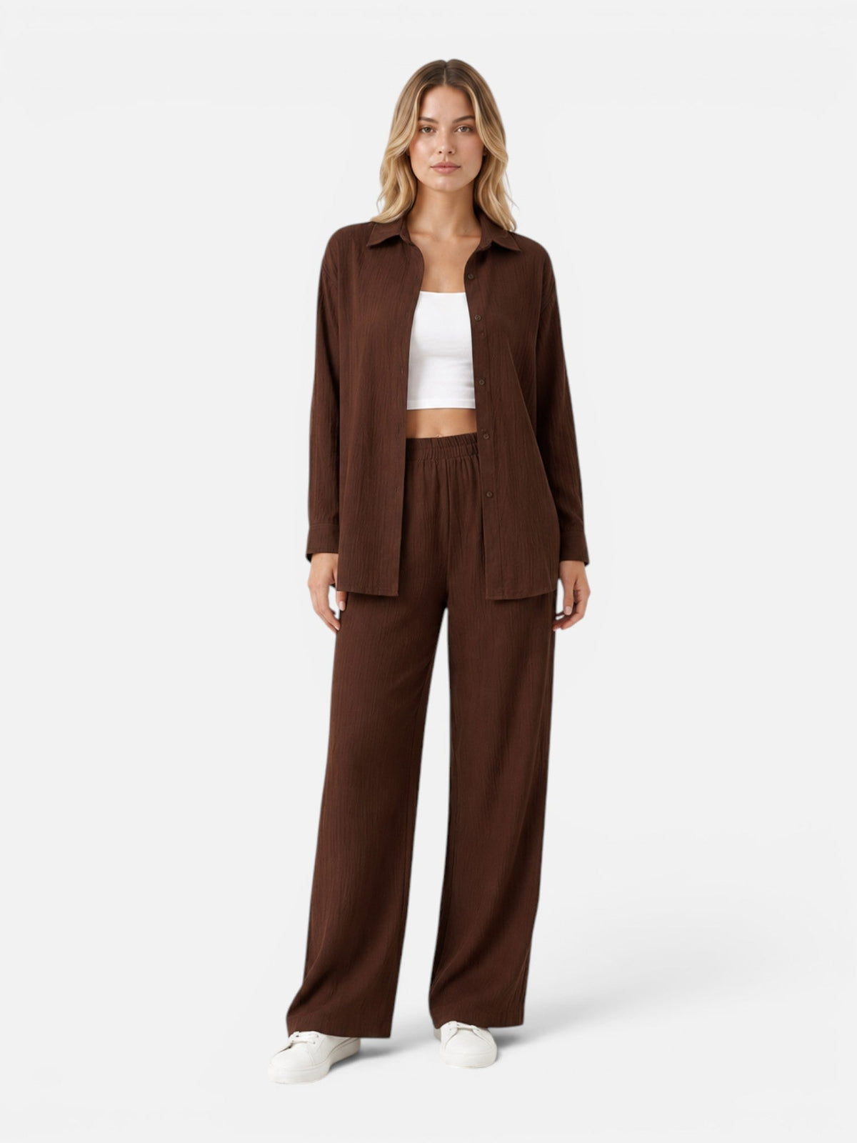 Women's Matching Two Piece Set – Wide Leg Lounge Outfit
