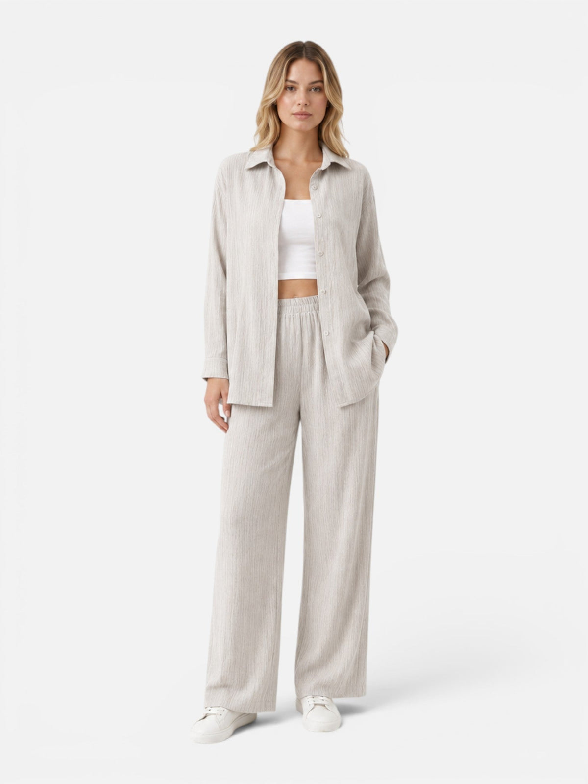 Women's Matching Two Piece Set – Wide Leg Lounge Outfit