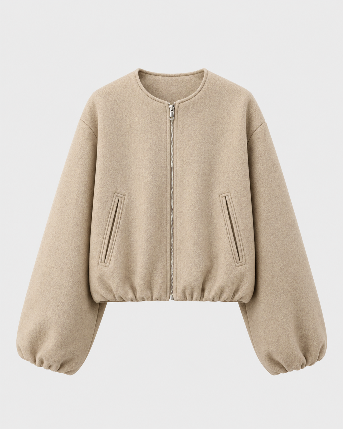 Women's Wool Blend Cropped Bomber Jacket