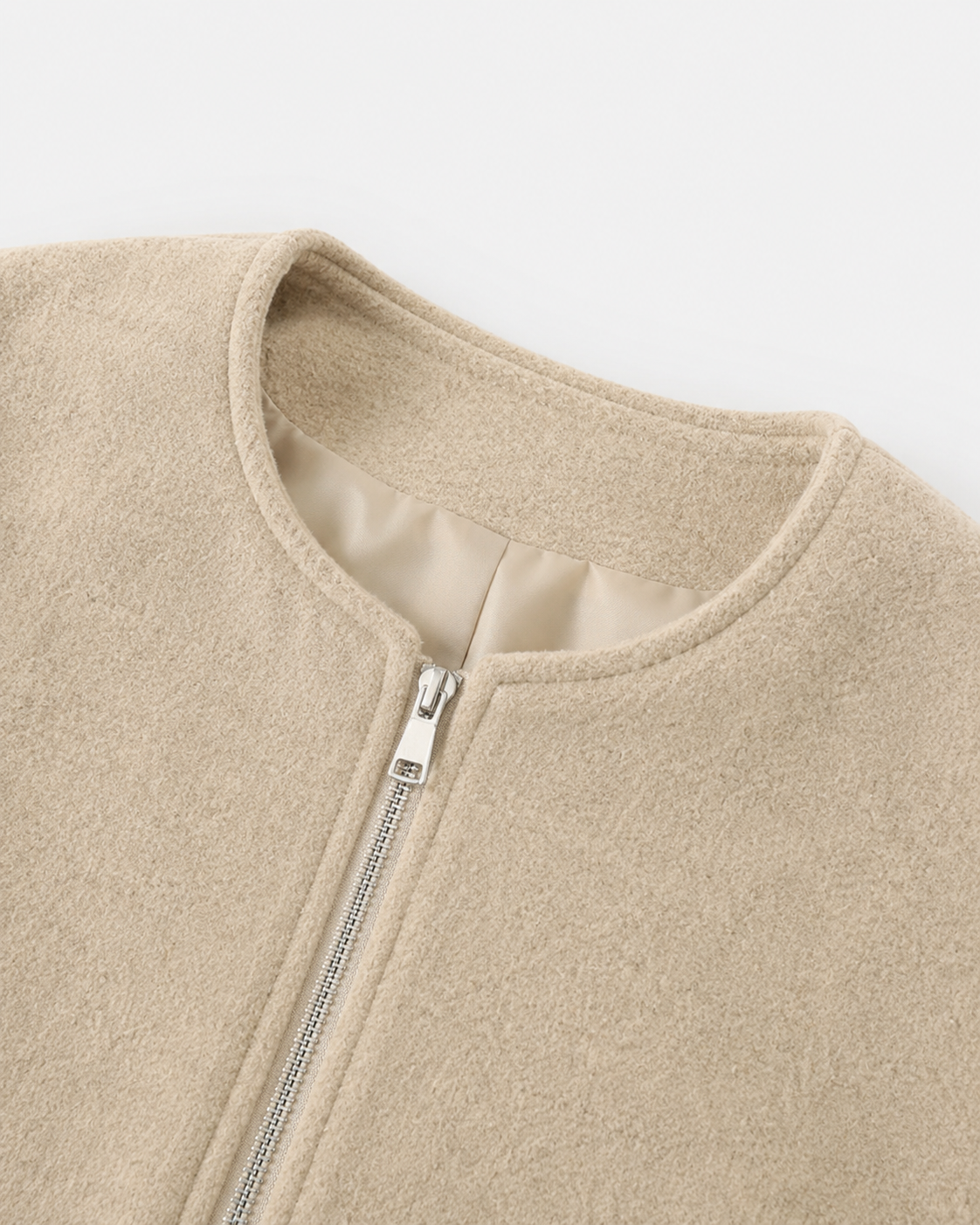 Women's Wool Blend Cropped Bomber Jacket