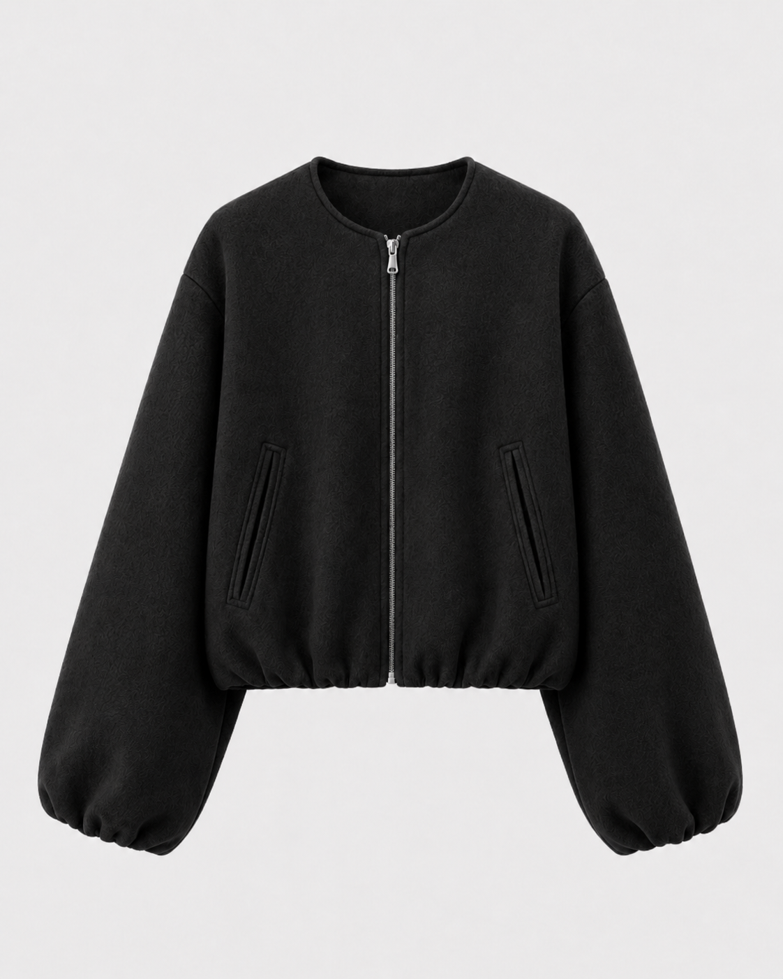 Women's Wool Blend Cropped Bomber Jacket