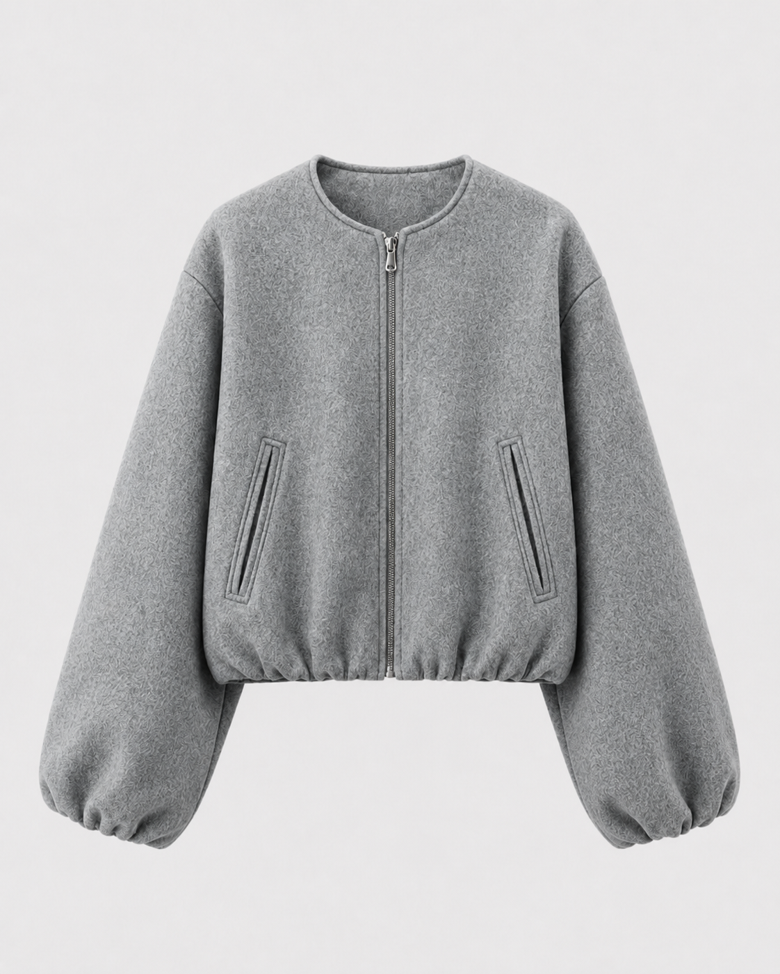 Women's Wool Blend Cropped Bomber Jacket