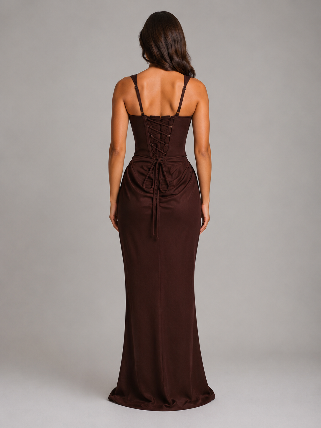 Women's Corset Maxi Dress Strapless Ruched Evening Gown