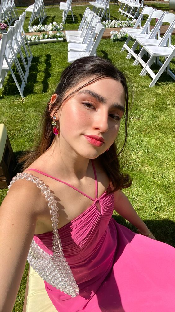 Simple Pink Long Prom Dress,Senior Prom Gown cc1072