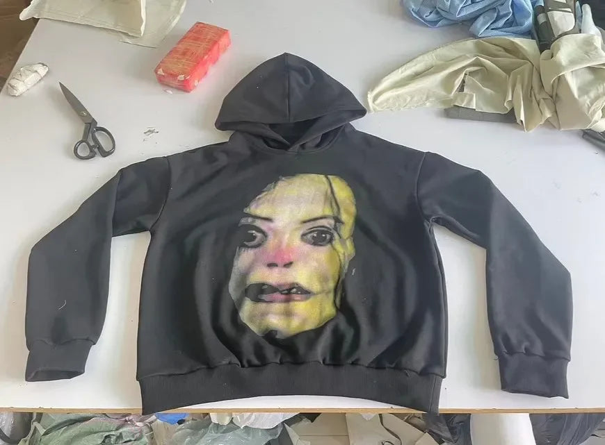 Clown Face Graphic Print Oversized Pullover Hoodie 3
