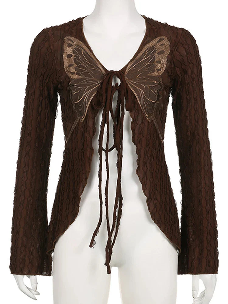 Vintage 2000s Grunge LaceUp Cardigans